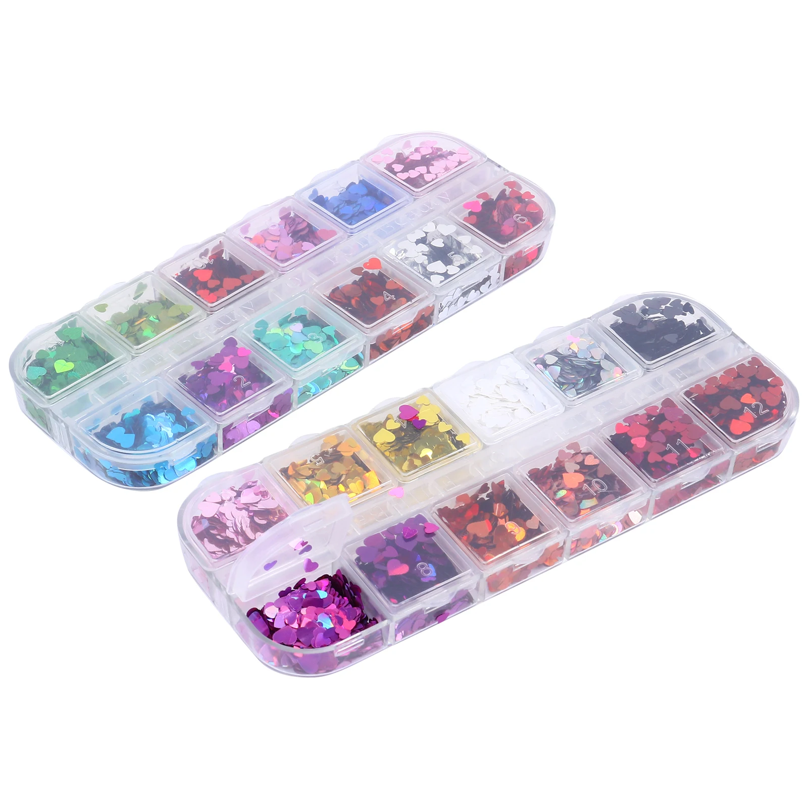

Heart-shaped Sequins 2 Boxes Love Glitter Nail Stickers Wedding Sparkle PVC Decorations Manicure Craft Projects Nail