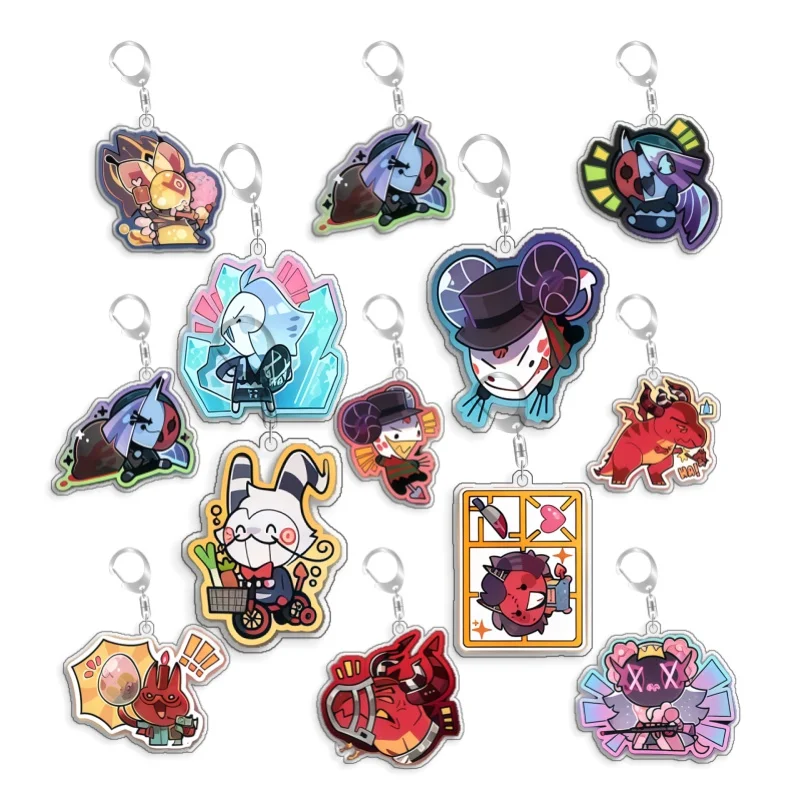 

Hazbin Hotel Rouxls Kaard Jevil Berdly Swatch Homemade Acrylic Keychain Pendant Bag Charms Game Anime Collection Toy Gift 5cm