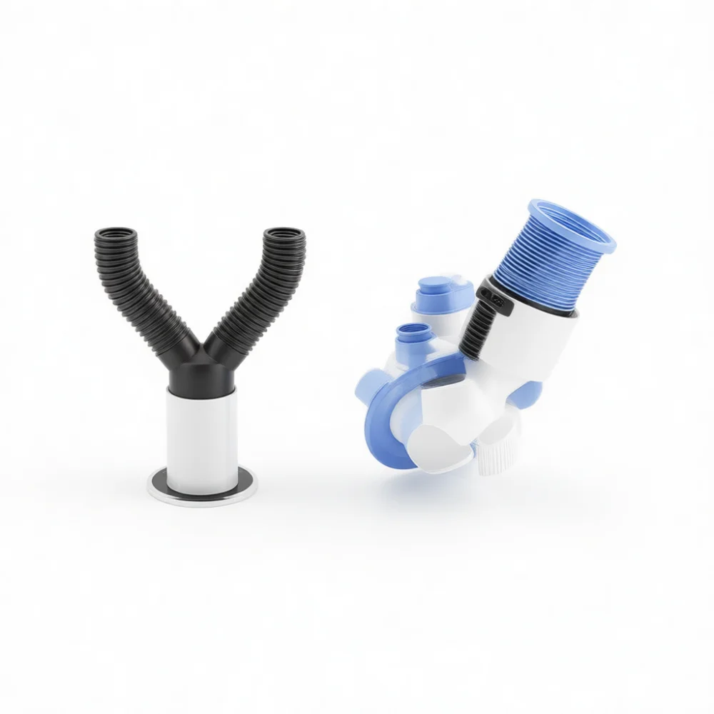 Sewer Pipe Triple Tee Connector Kitchen Sink Anti Smell Sealing Plug Leakproof Basin Drainage Hose Fitting Accessory