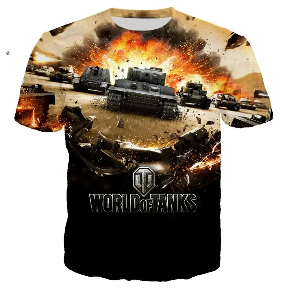 

2025 Summer Hot Sale War Men's 3D Printed Tank World T-shirt Military T-shirt Large Size Loose Street Casual