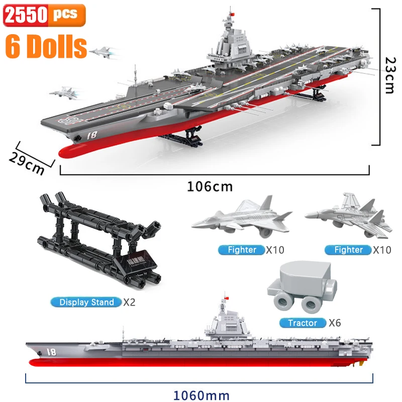 

Military Series FUJIAN Ship Building Blocks Destroyer Boat Warship Bricks Model WW2 Soldier Weapon Toys For Kid Birthday Gift