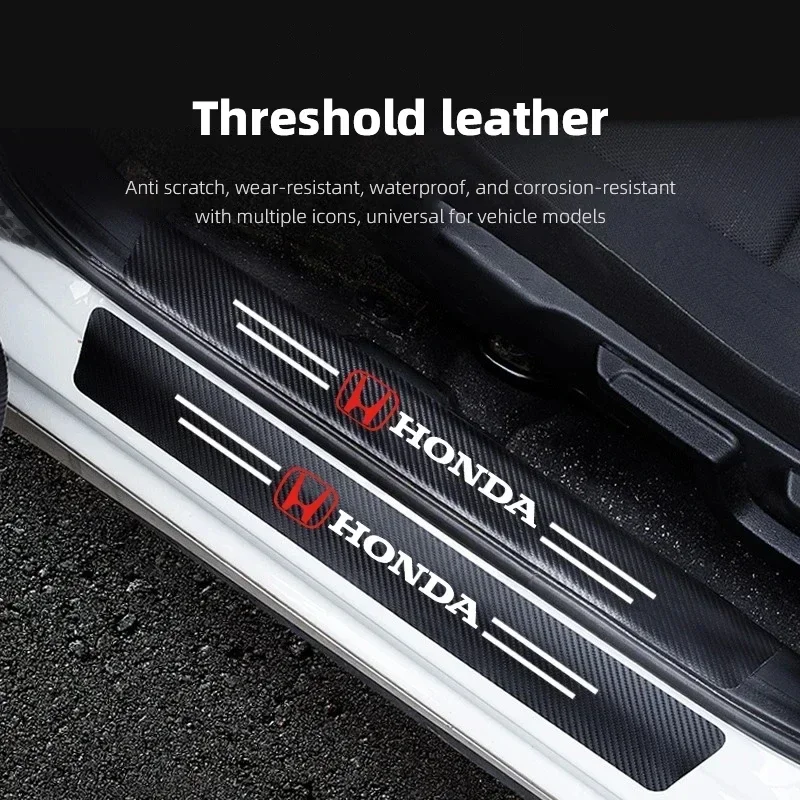 Protector de umbral de puerta antiarañazos para coche, emblema de coche, 4/5 piezas, para Honda Civic Fit Jazz Accord Pilot CRV Odyssey Passport City