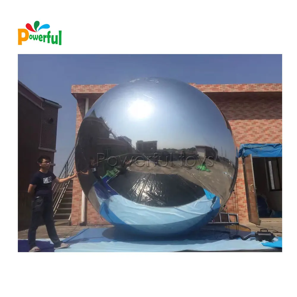Customized Inflatable Balloon Christmas Decoration Giant Reflective Mirror Ball Waterproof Hanging Ornament with Easy Setup view 2