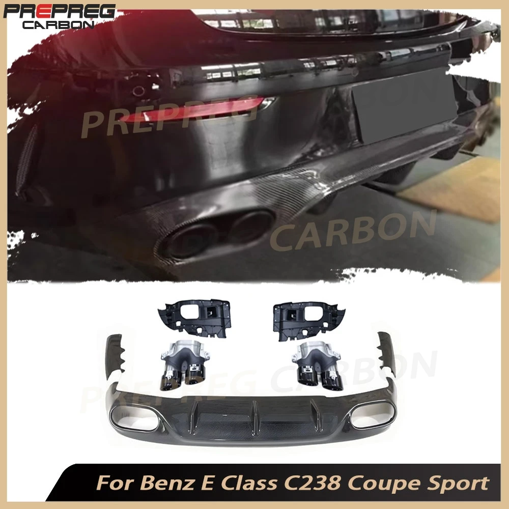 

Углеродное волокно для Benz E Class C238 Coupe Sport E53 AMG 2017-2022, модифицированная выхлопная труба, комплект заднего бампера, аксессуары для выхлопной трубы