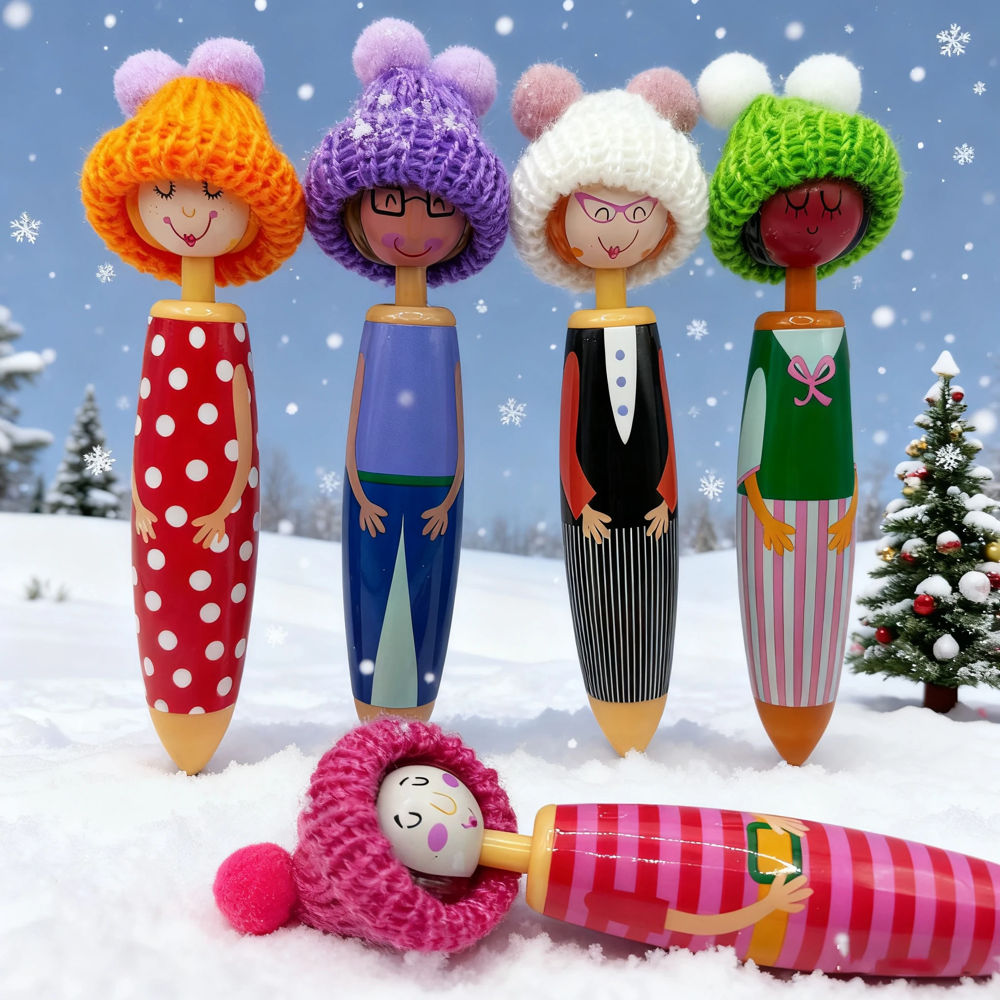 

Шариковая ручка для рождественской куклы, гелевая ручка с милыми мультяшными чернилами 0,5 мм, подходит для бизнеса, дома или офиса.