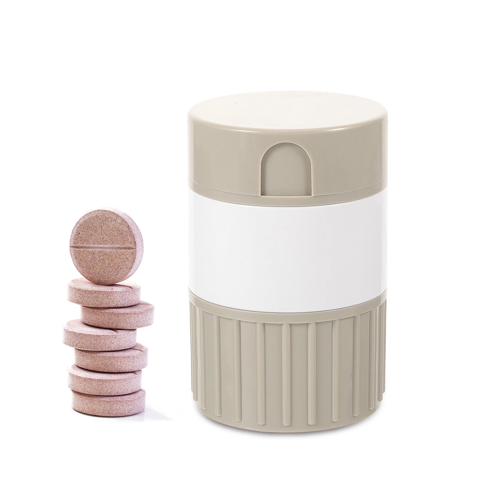 

Multipurpose Pills Box Medicine Case Travel Grinder Dispenser Compact Portable Organizer Storage Container Convenience