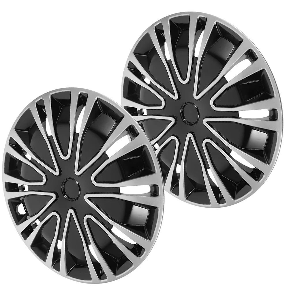 

2 Pcs Two-color Hubcap Decoration Automotive Hubcaps for Cars Pp Decorative