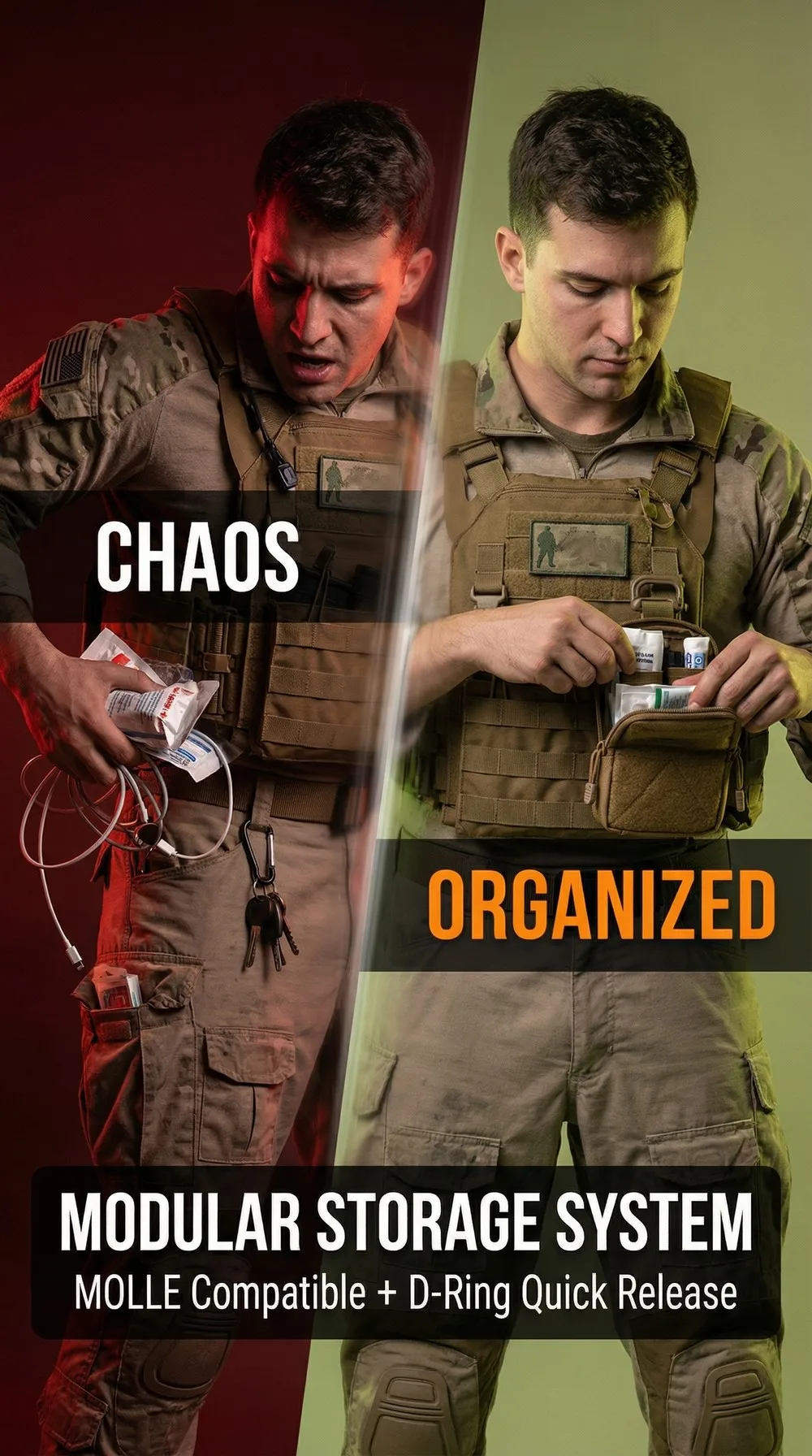 Mini Taktische Molle Mehrzweck-Tasche Multifunktionale EDC Zubehörtasche mit Klettverschluss für Jagd und Camping – Detail 2