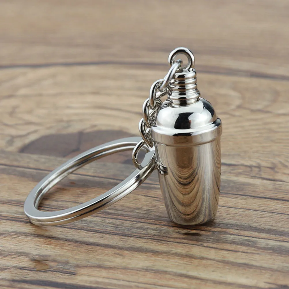 4Pcs Goblet Keychain Set Drink Shaker Metal Keyring Smooth Surface Portable Elegant Design Bartender Gift Car Key Chain Decor