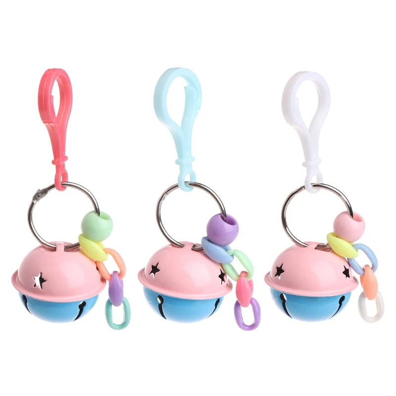 F92B Parrot Chew Swing ระฆังโลหะสีสันสดใสนกแขวนของเล่นกรงตกแต่ง