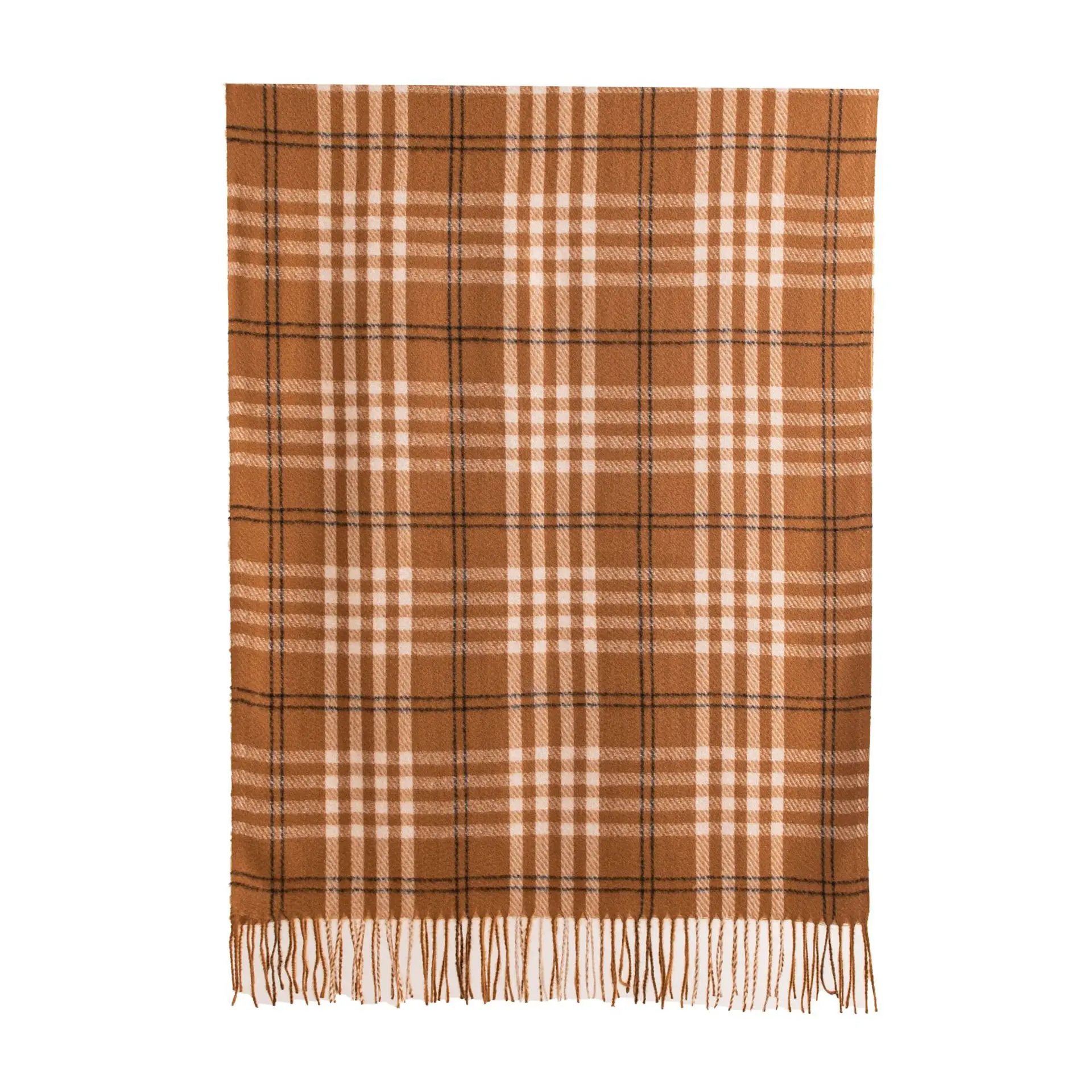 

New British Style Plaid Fringe Scarf Women Men Vintage Warm Shawl Hijab Hair Wrap, Fashionable Winter Autumn Knitted Accessories