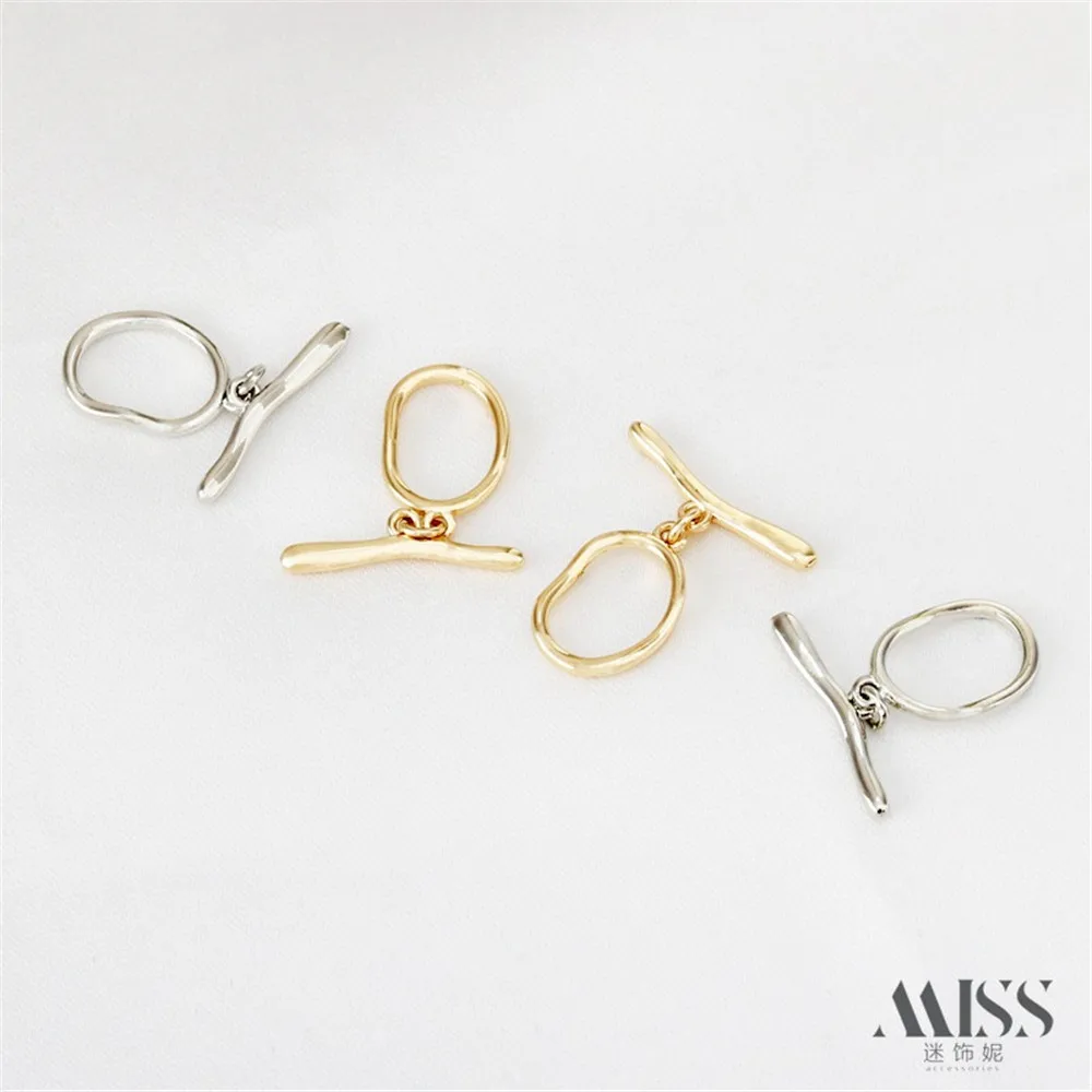 

14K Gold Color Protection Irregular Oval OT Buckle DIY Handmade Bracelet Necklace Connection Ending IQ Buckle Accessories