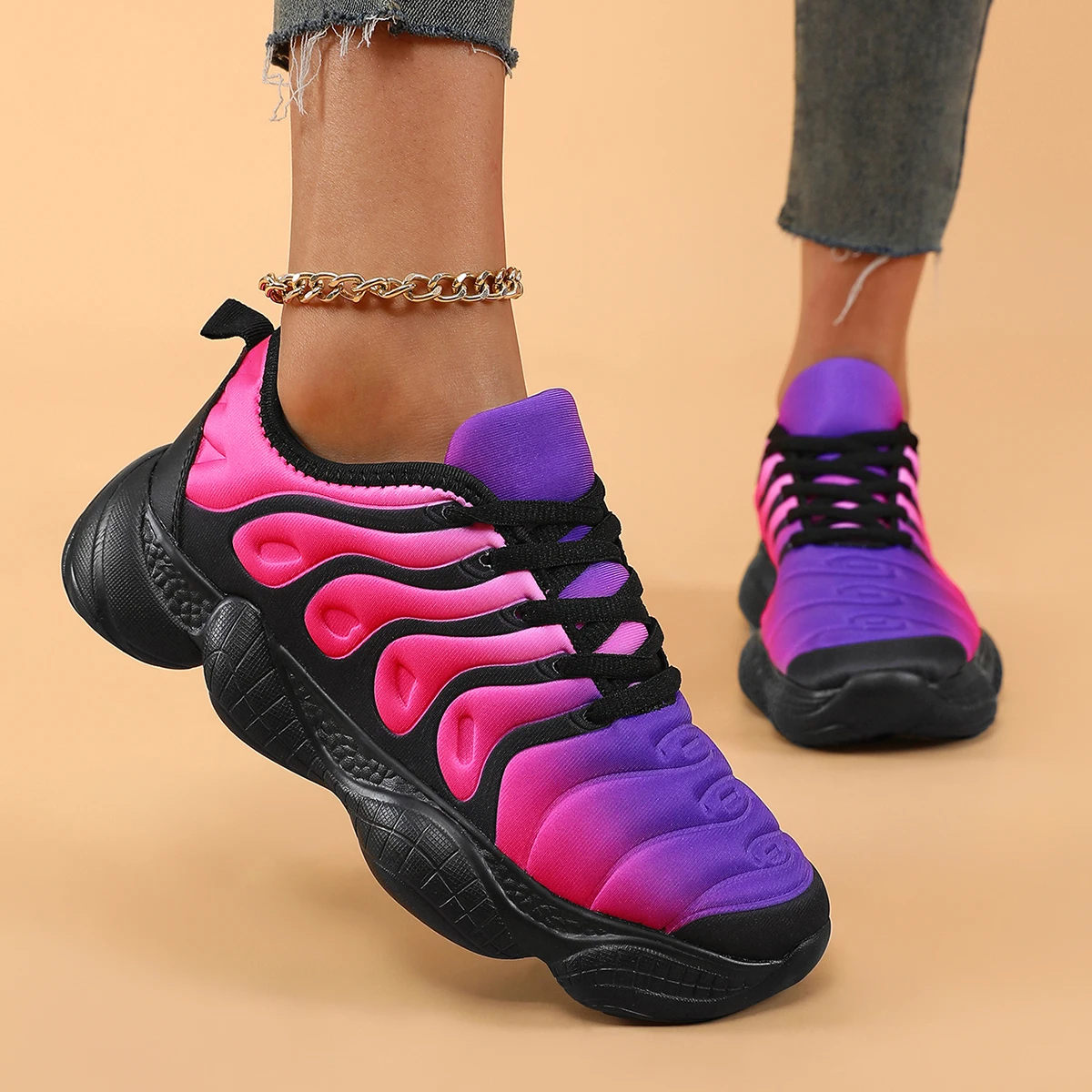 New Candy Color Women Soft Sole Bottom Sneakers Running Shoes Lady Hiking Shoes Couple AutumnRainbow Sports Shoes