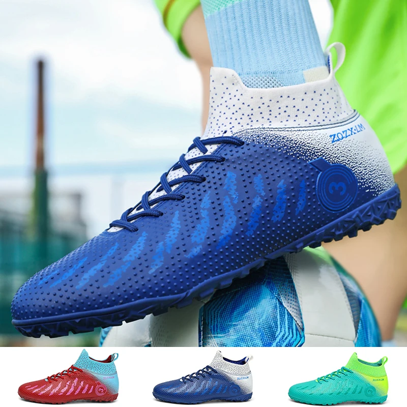 

Men's Football Boots Professional Football Shoes for Kids High Top Soccer Shoes Society Futsal Shoes Man 2024 Hot Sale