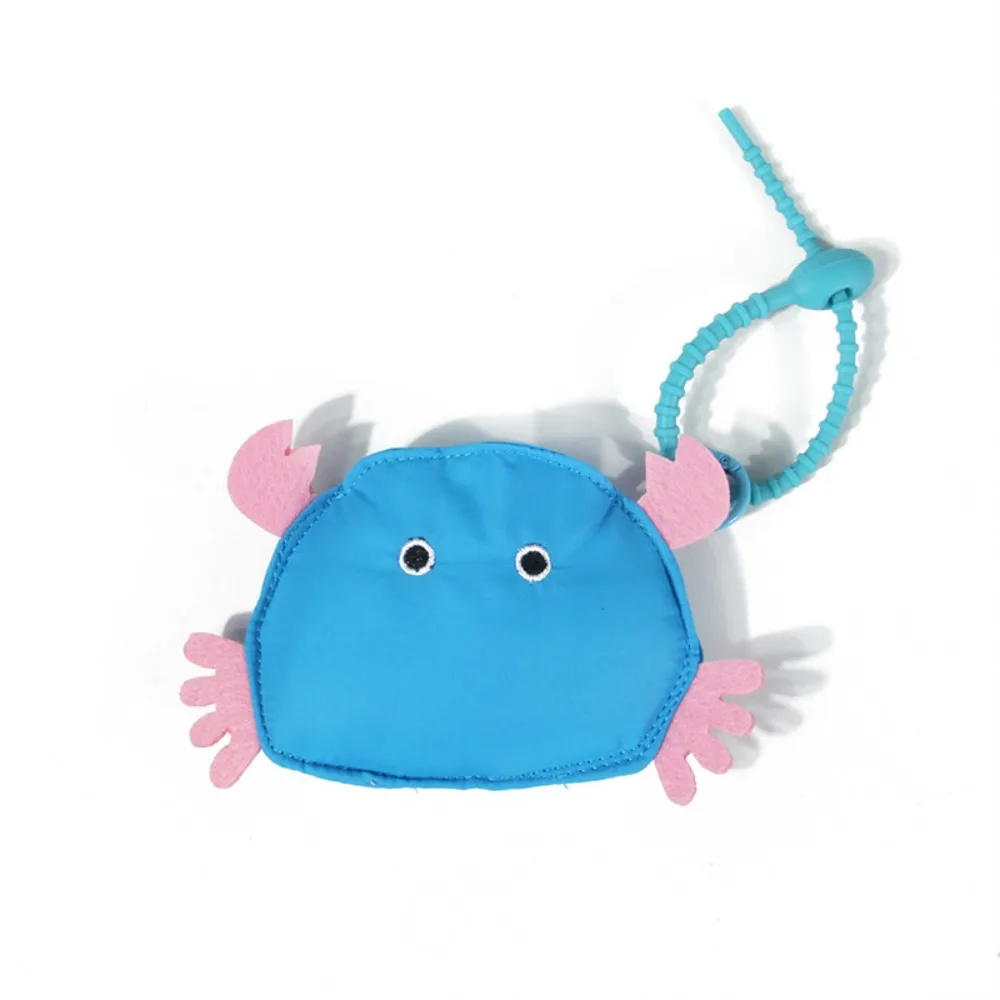 Soft Plush Material Crab Shaped Storage Pouch Compact Mini Size Hanging Clasp Mini Plush Coin Purse Zipper Pouch