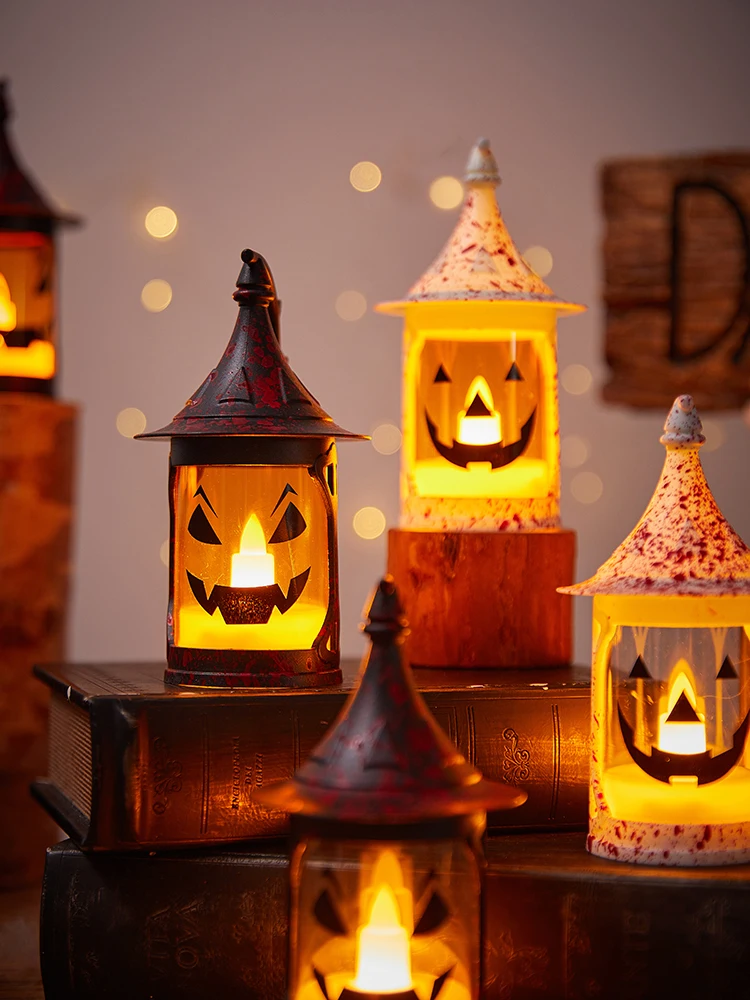 Halloween Candle Decorative Lights Halloween Atmosphere Theme Atmosphere Lights Pendant Trick Or Treat Expression Night Lights