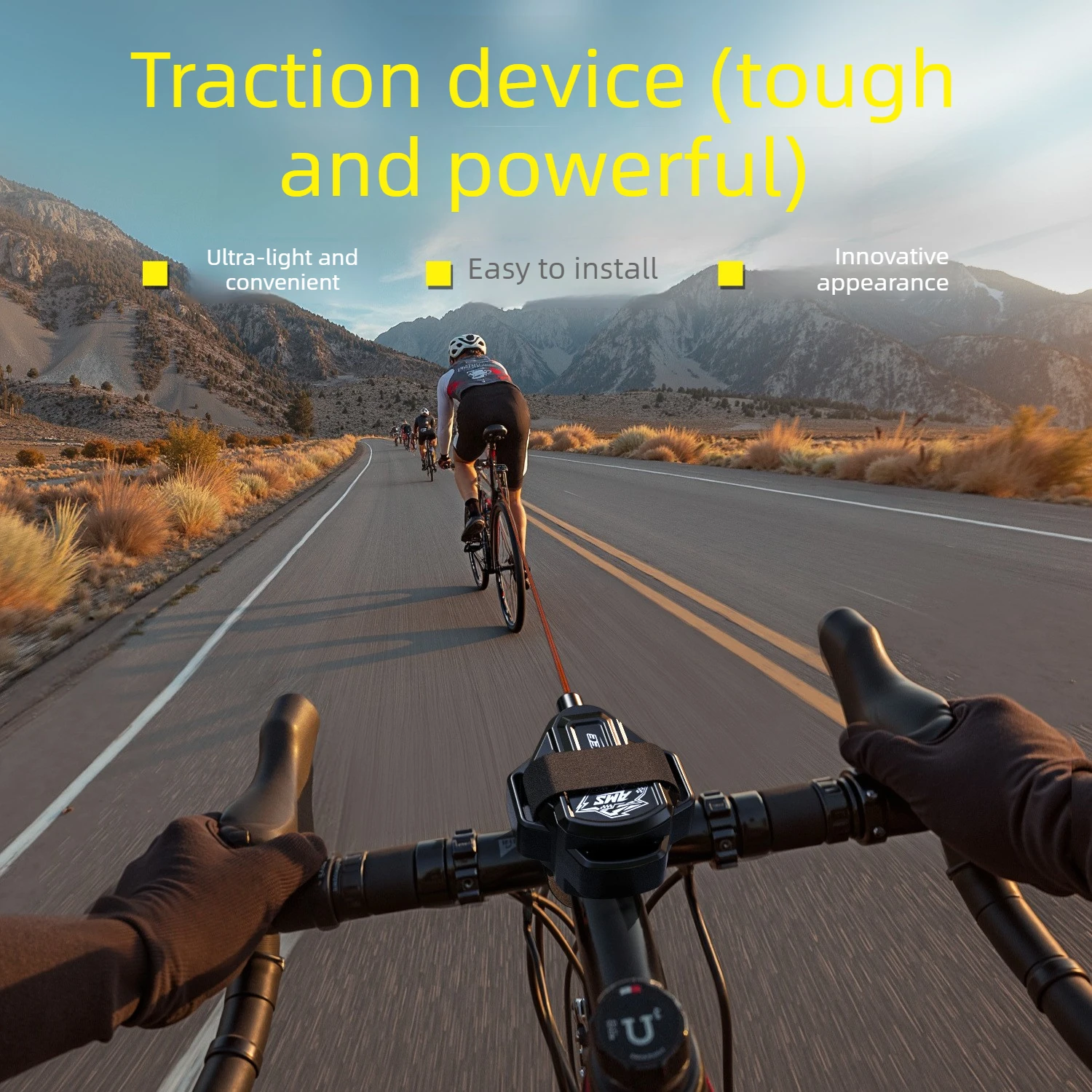 

ENLEE outdoor parent-child bicycle traction rope can be automatically retracted, riding rope telescopic tractor accessories