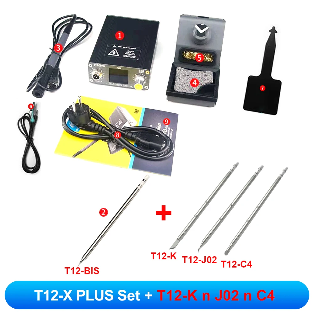 OSS T12-X Plus Soldeerstation 75W Digitaal display Constante temperatuur Met T12 Tips Kit Voor CPU Precisie lassen reparatie Tools