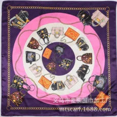 

Mai Tong шелковый шарф 90 см * 90 см новый цветок любви, женский большой квадратный шарф из искусственного шелка, шелковый шарф