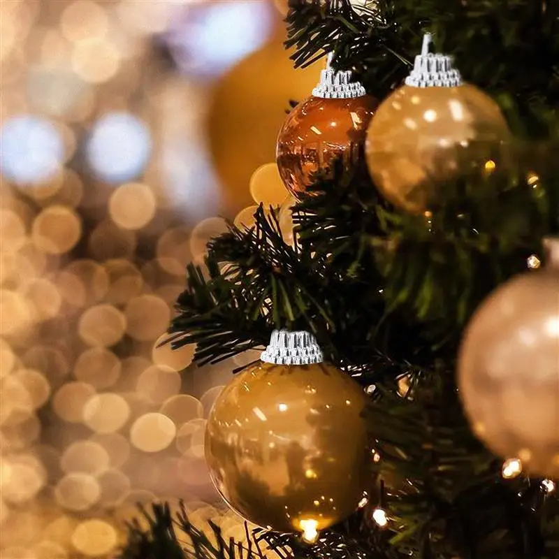 Ornamento di natale Caps ciondolo ganci a sfera Top Cap Bead End Topper Baubles ganci accessori palle albero Top Bail Charm