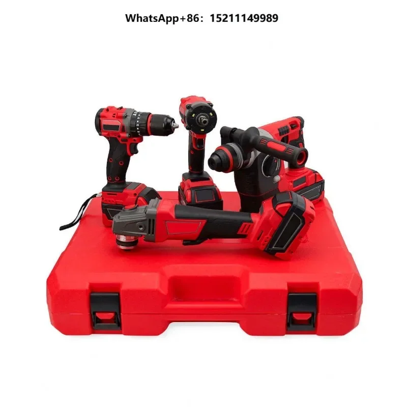 Portable 20V 4.0Ah Brushless Cordless Keyless Industrial Grade Tool Set Case Lightweight Impact Drill Cut Grind