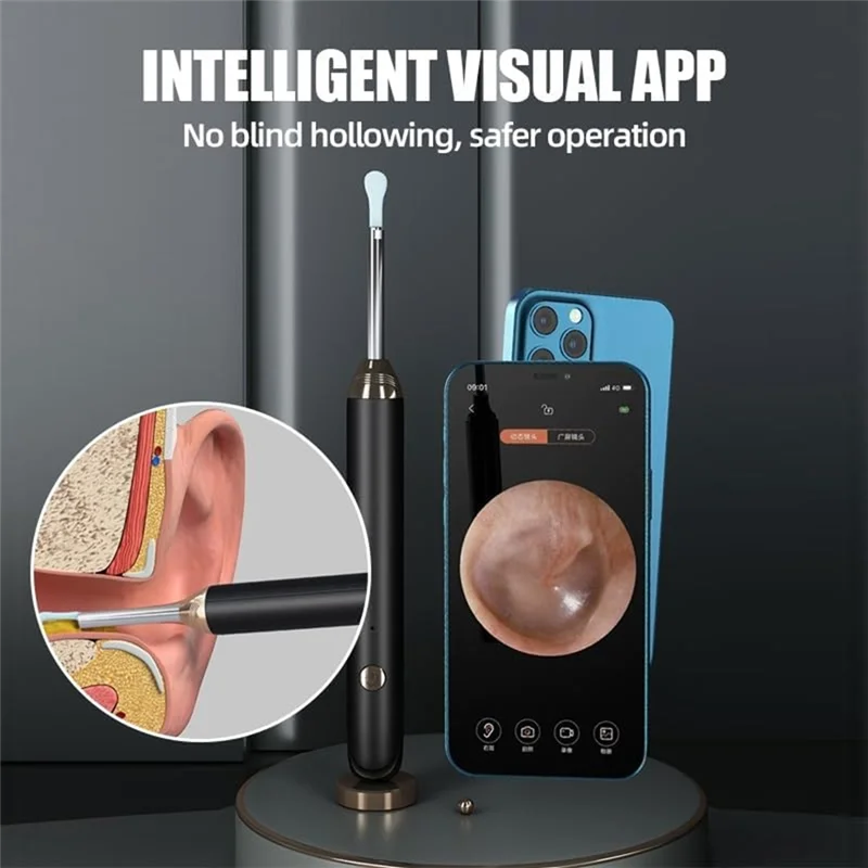 ABVJ-Ear Wax Health Care Kit per la pulizia dell'orecchio Attrezzatura per la pulizia dell'orecchio visiva HD Kit per la pulizia dell'orecchio integrato Set per la pulizia dell'orecchio