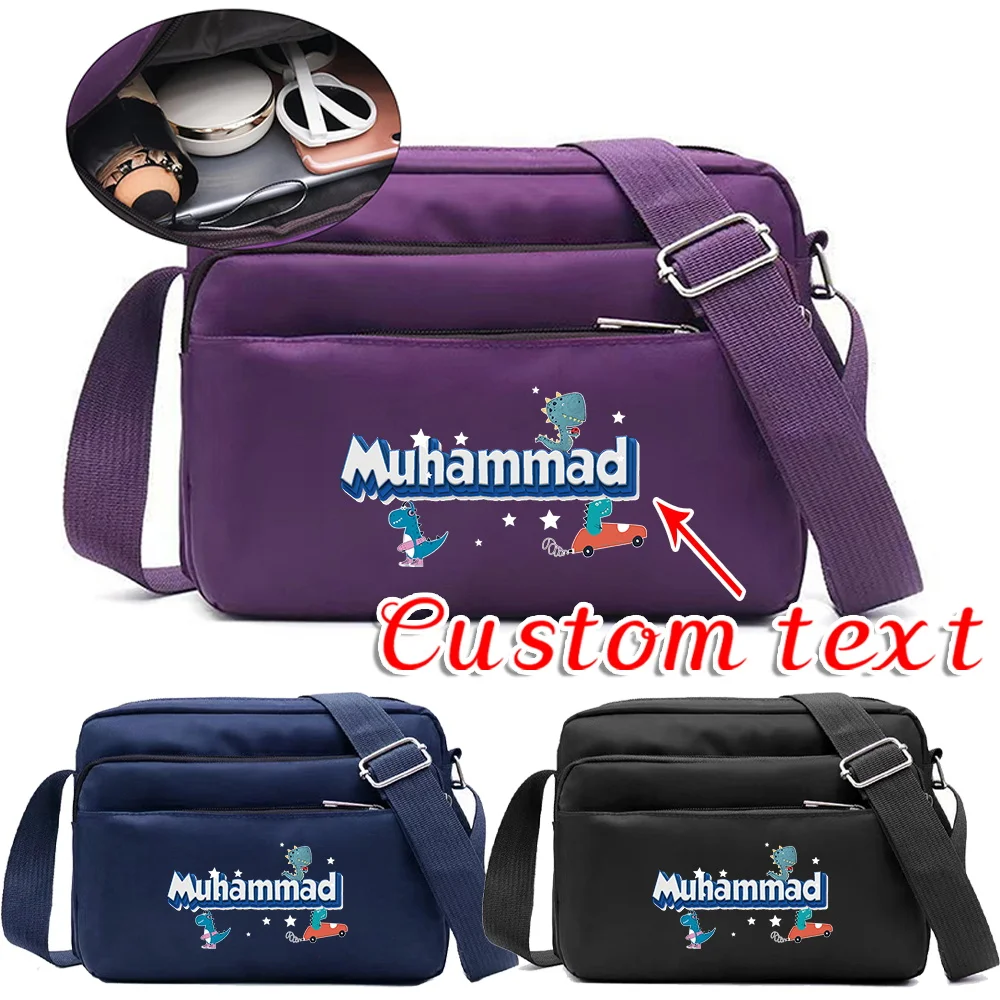 Customized Name Portable Multi-layer Travel Leisure Simple Storage Bag Single Shoulder Crossbody BagCustomized Product