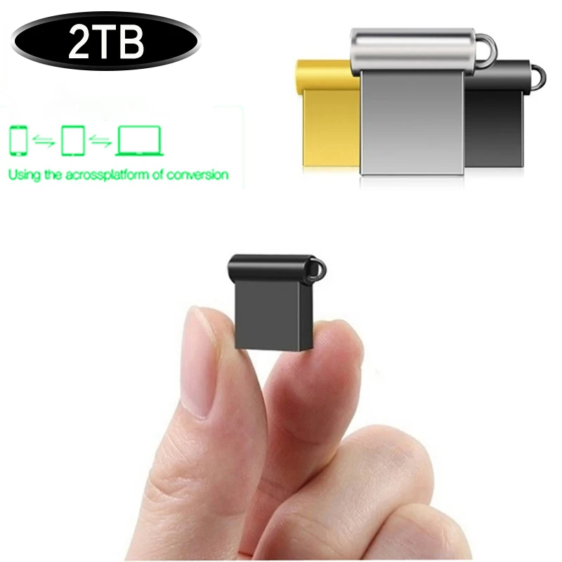 

Mini high speed USB flash drive2TB pen drivependrive флешка metal U disk 1TB memo cel usb 3.0 stick gift free logo phone/Car