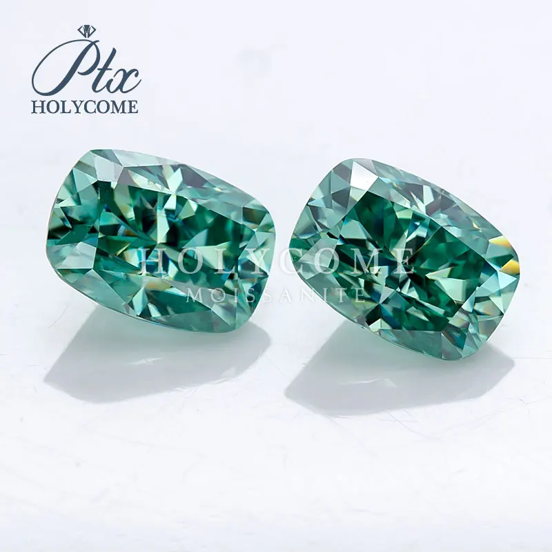 Holycome PTX 4.5-10mm Moissanite GRA Diamond Tester Green Brilliant Cut Cushion Cut Loose Gemstone Manufacturer Factory Supply