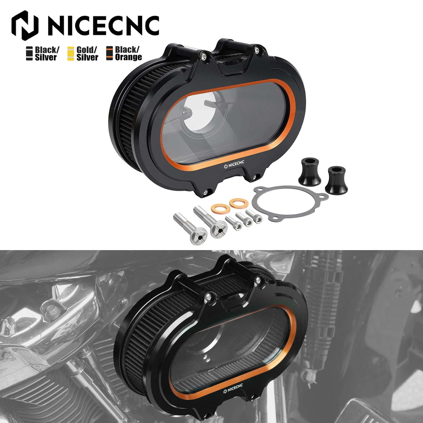 

For Harley Street Glide FLHX Special FLHXS 2017-2023 Air Cleaner Intake Road King FLHR Filter Road Glide FLTRX Ultra FLTRU 17-20