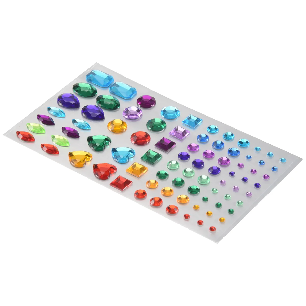 FZFZ 자체 접착 라인스톤 스티커 블링 공예 보석 크리스탈 보석 스티커, 다양한 크기, 5장(다색 3)