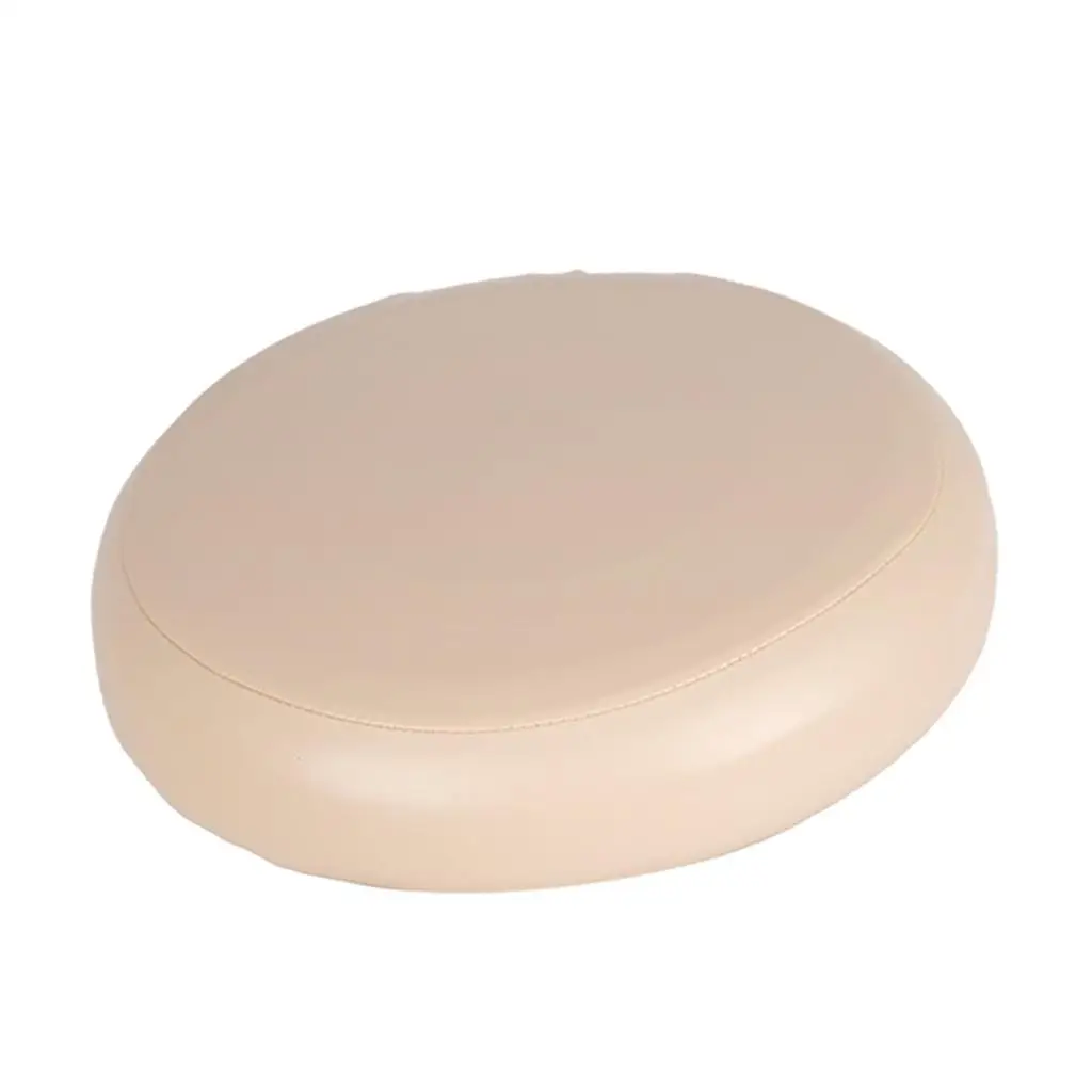 Round Stool Seat Cover Stretchable PU Leather Waterproof Slip on Protector for Bar Kitchen Study Lounge Chair
