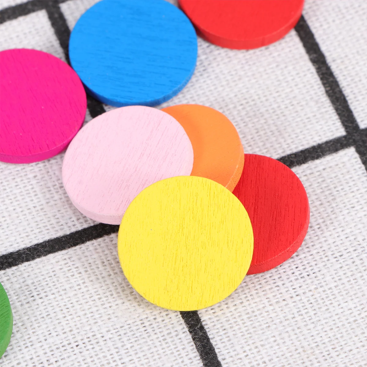 50 Pcs Wooden Pieces Child Kids Crafts Learning Tools for Markers DIY Round Disc