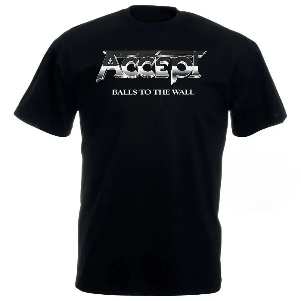 Harajuku New Accept Balls To The Wall Udo Band U D O Dio Saxon New Black T Shirt Printed T Shirt Men Casual Tops streetwear Male