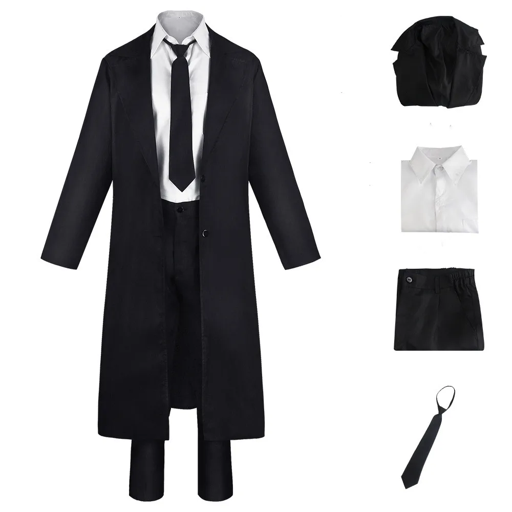 Adulto Makima cospays Anime motosega uomo Costume parrucca rossa Trench nero camicia Cosplay uniforme vestiti di Halloween per le donne