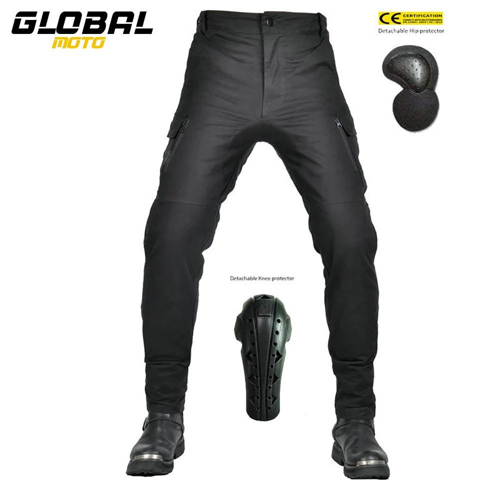 VOLERO-Anti Gota Motocicleta Equitação Calças, respirável cintura alta Motor Vintage Calças, Motocross Calças Cargo, 4 Estações