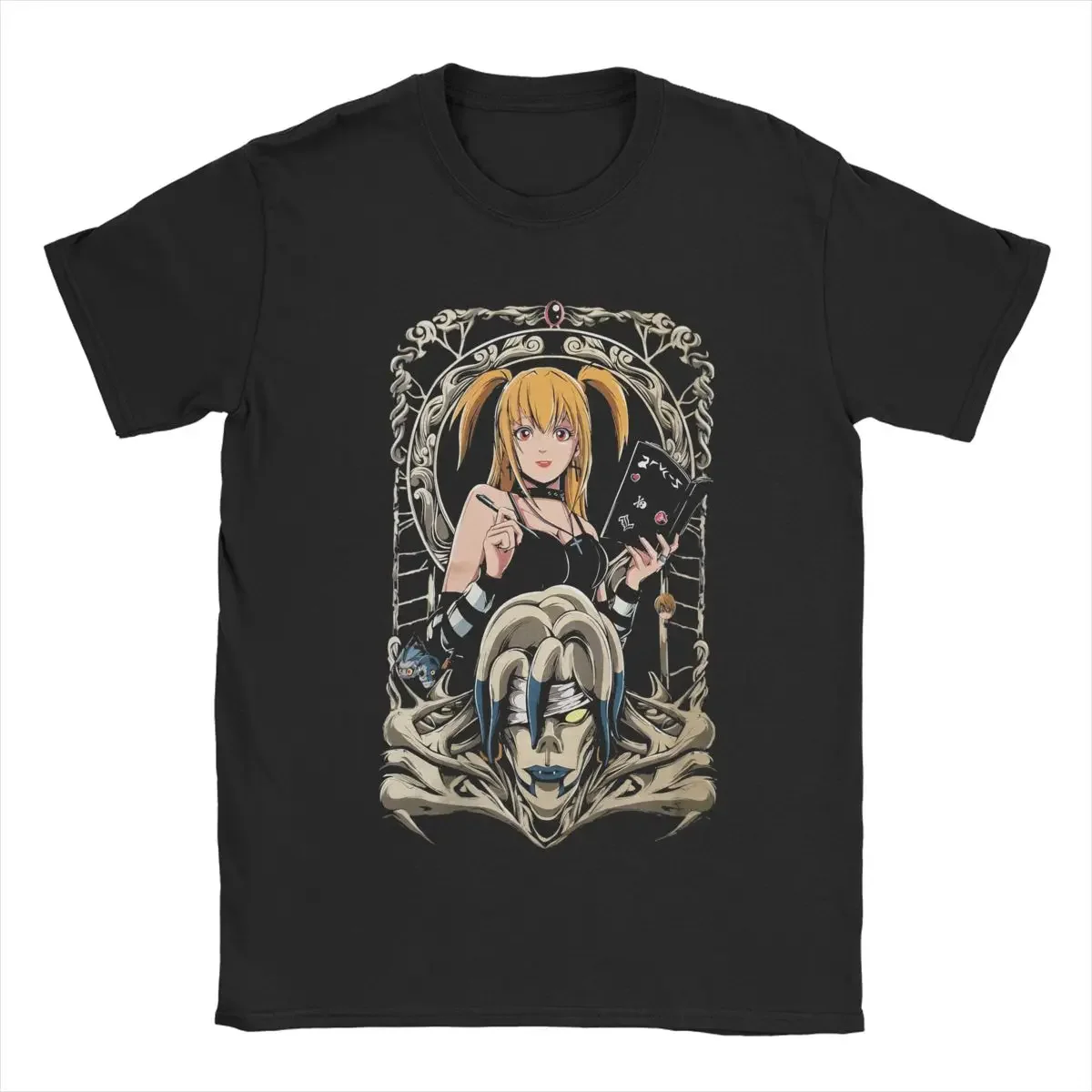 Men T-Shirt Misa Amane DN Anime Vintage 100% Cotton Tee Shirt Short Sleeve T Shirt Crew Neck Clothing Printed