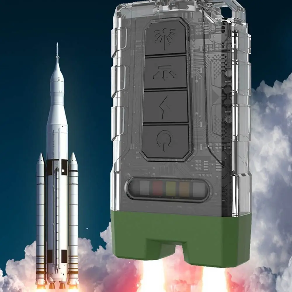 Type-C Charging Keychain Flashlight Double Light Source with Back Clip Cap Clip Flashlight Lightweight Tail Magnet Torch