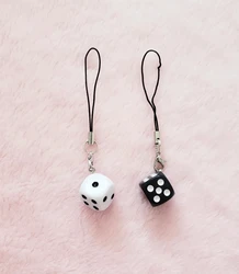 dice charm kawaii | black and white phone charm | kawaii gift, birthday gift, y2k phone charm, mushroom Charms