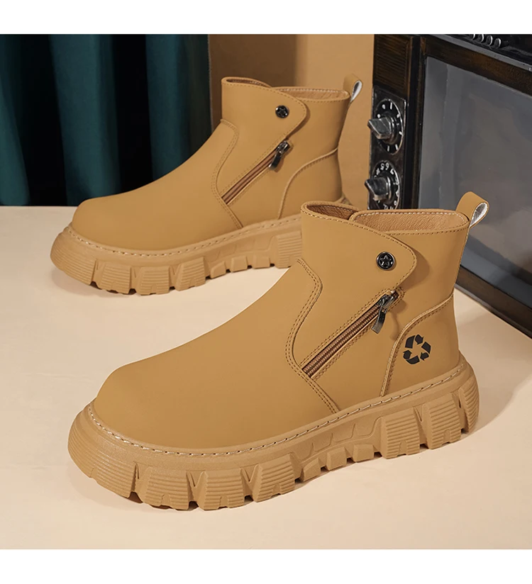 Herren-Freizeitstiefel mit hohem Schaft und seitlichem Reißverschluss, atmungsaktiv und bequem für Outdoor-Sportarten, Wandern und Trekking. – Detail 15