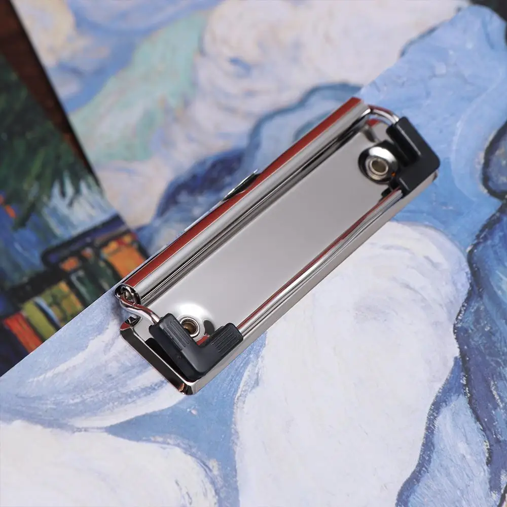 With Low Profile Gold Clip A4 File Folder Writing Sheet Pad Van Gogh Oil Painting Paper Organizer Writing Pad Writing Tablet