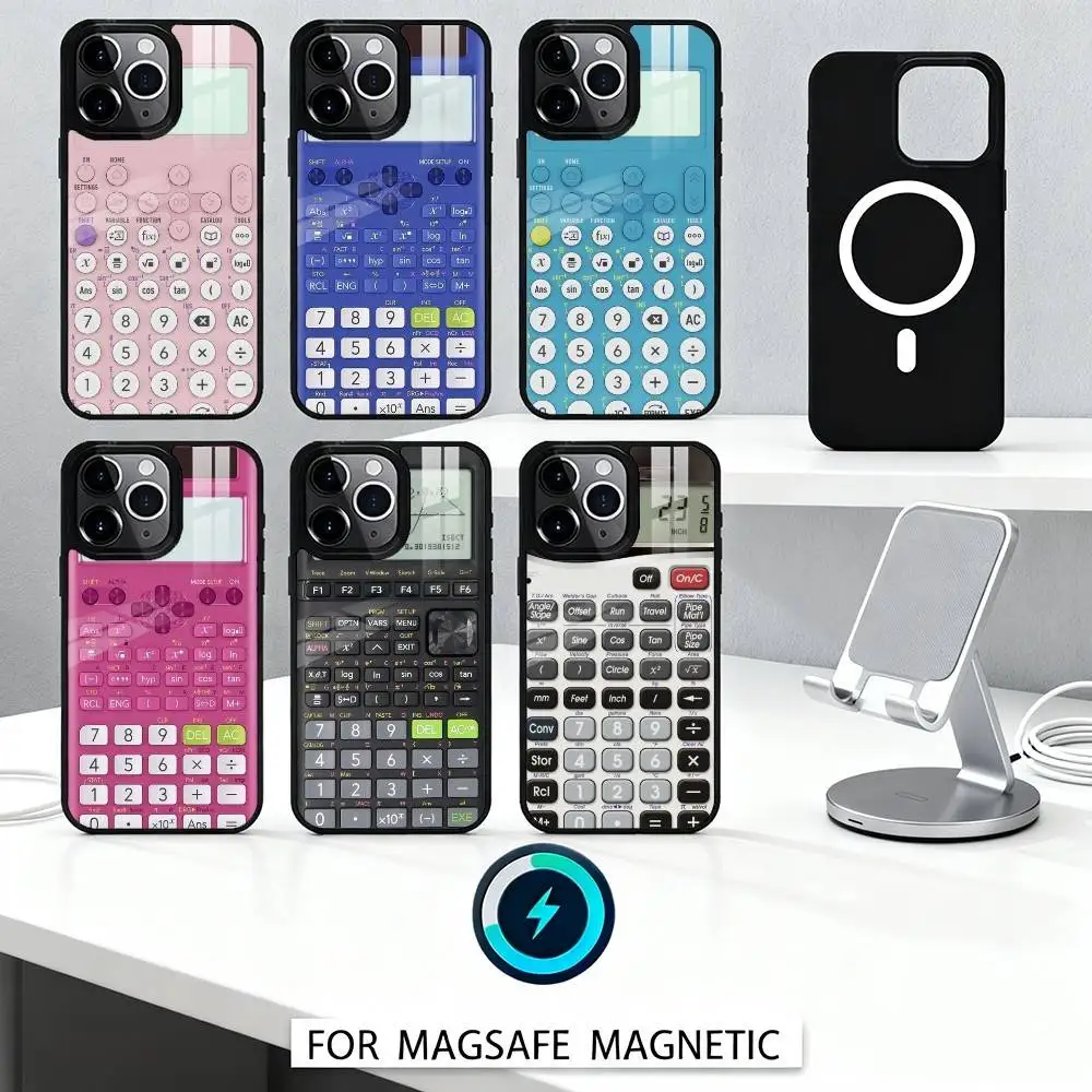 

F-Funny C-Calculator P-Pattern Phone Case For iPhone 16,15,14,13,12,Pro,Max,Magnetic For Magsafe Wireless Charging