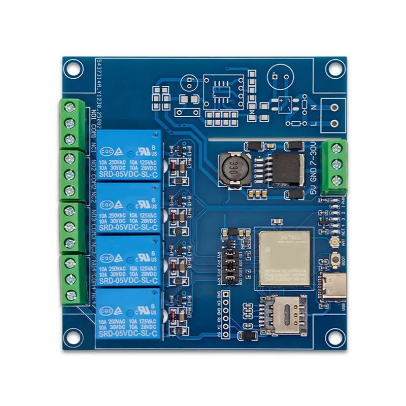 AIR780E-4G وحدة AIR780E 4-قناة وحدة التتابع بلوتوث واي فاي مجلس التنمية DC7-24V TYPE-C