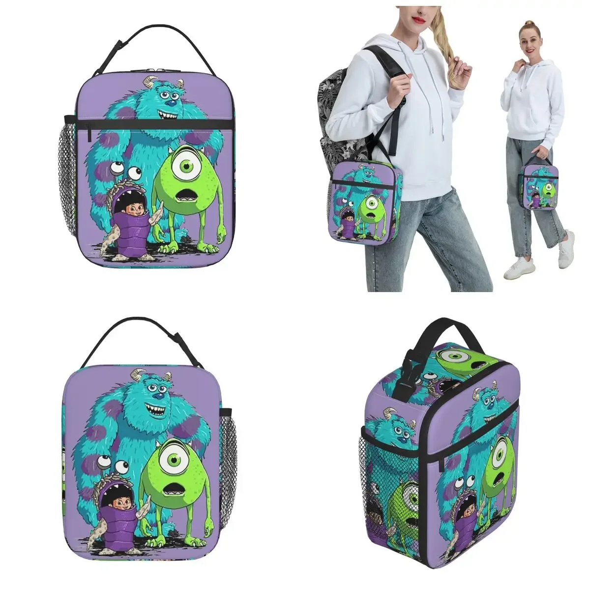 Monsters Inc University minh Boo borse per il pranzo isolate contenitore per pasti di grandi dimensioni borsa termica Tote Lunch Box borse per