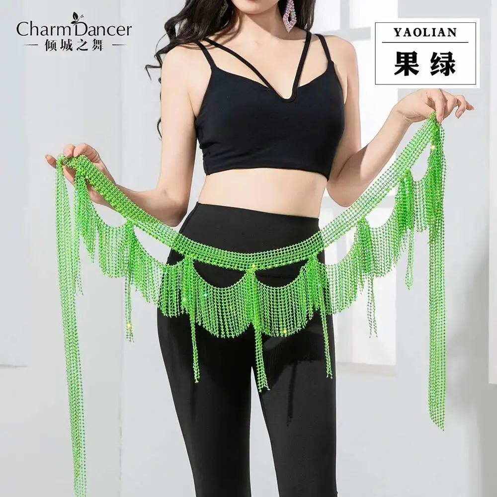 Scarf Hip Belly Dance Diamond Luxury Edition Wave Tassel Waist Chain Oriental Dance Dynamic Versatile Waist Accessories