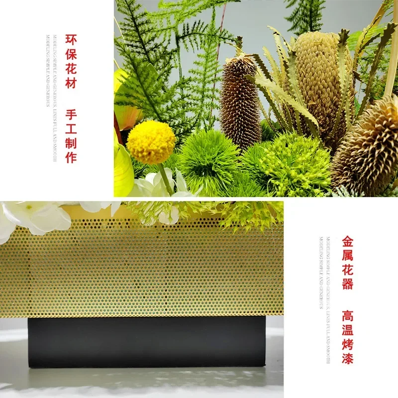 محاكاة زهرة الفن زخرفة ضوء الفاخرة الراقية ورد صناعي نبات أخضر مأدبة الجدول غرفة الاجتماعات فندق الجبهة #4