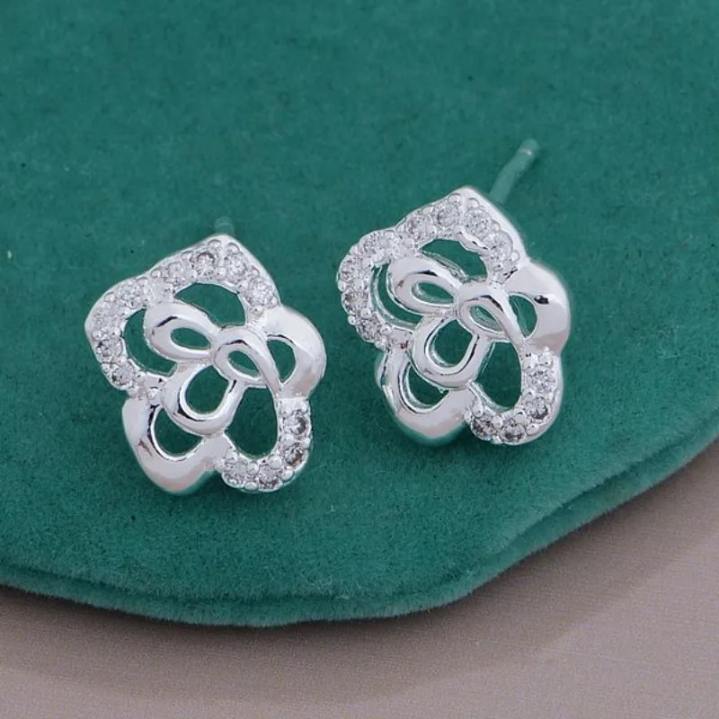 925 Sterling Silber Ohrringe, schlicht, für Damen, Hochzeit, Verlobung, edler Schmuck, modisch, luxuriös, Zirkon, Geschenke, Ohrringe, hohe Qualität
