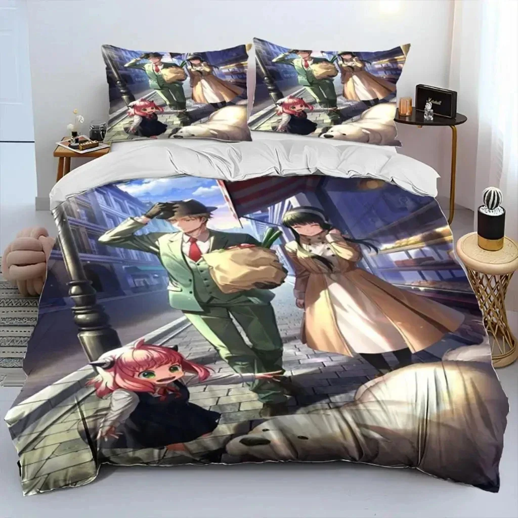 

3D Anime SPY×FAMILY Anya Bedding Set,Duvet Cover Comforter Bed Set Quilt Cover Pillowcase,King Queen Twin Size Boys Girls Adults