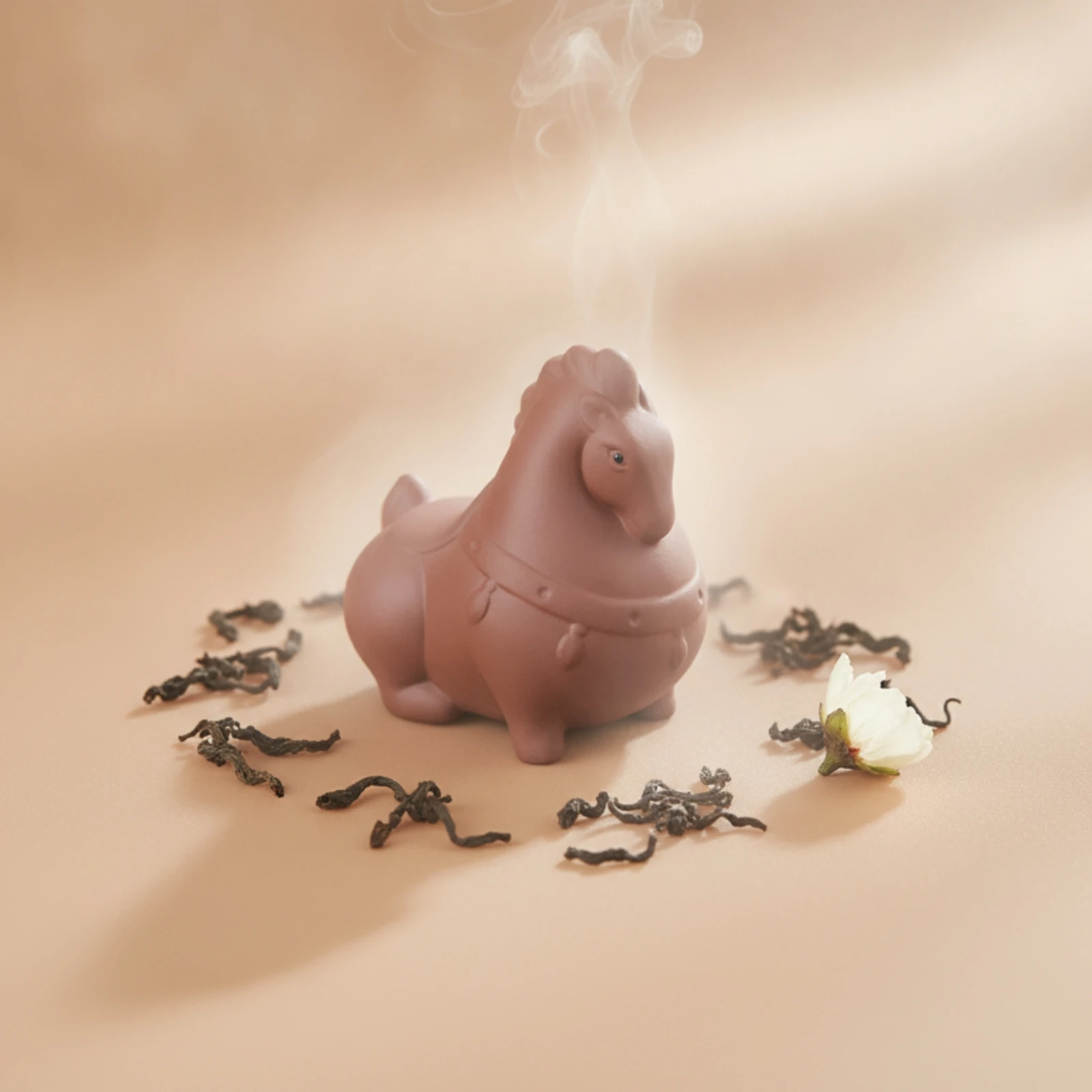 Zisha Horse Tea Pet Wealth Attracting Lavender Clay Horse Decoration Meaningful Enchanting Design for Collectors
