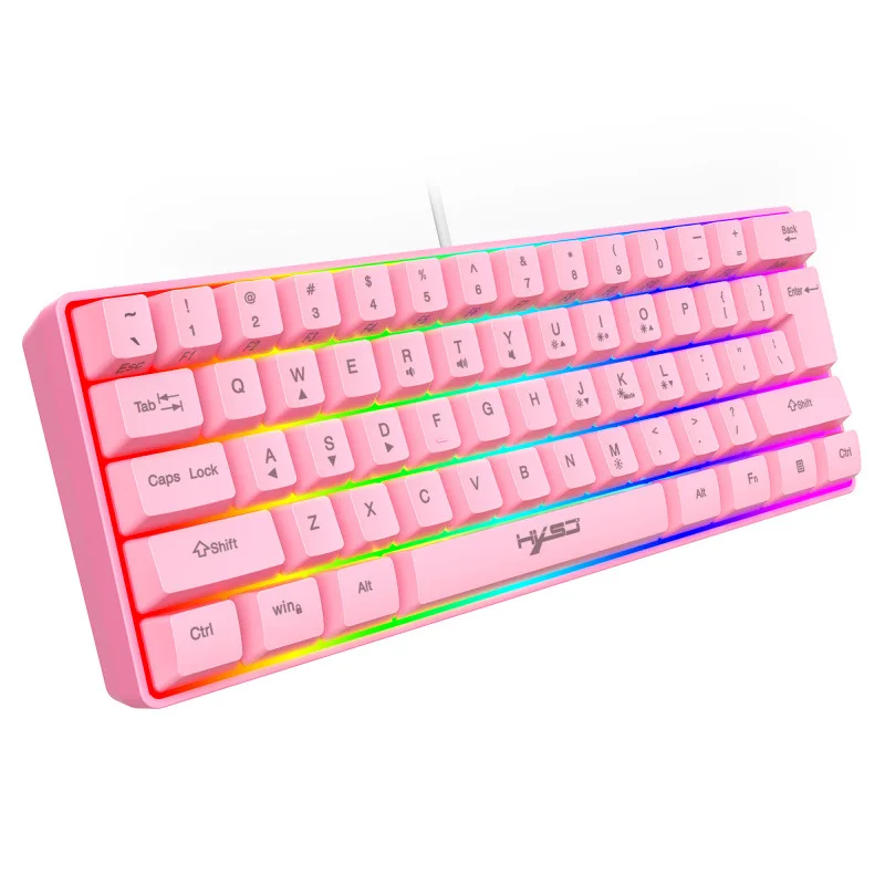 

RGB Lighting 61 Keys Wired Gaming Membrane Keyboard Suitable for Notebook ABS Gaming Keyboard